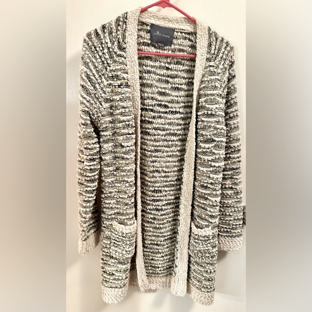Paper Crane Black and Tan Marled Cardigan